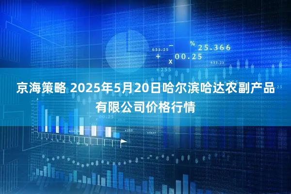 京海策略 2025年5月20日哈尔滨哈达农副产品有限公司价格行情